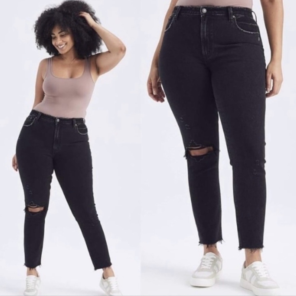 Abercrombie & Fitch Curve Love Skinny High Rise Jeans Black Size 36 / 22